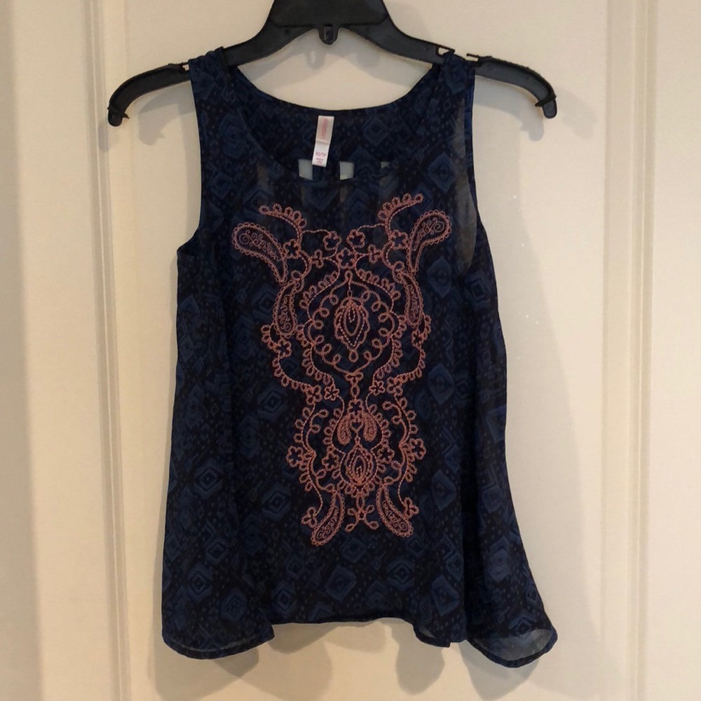 Sheer embroidered top